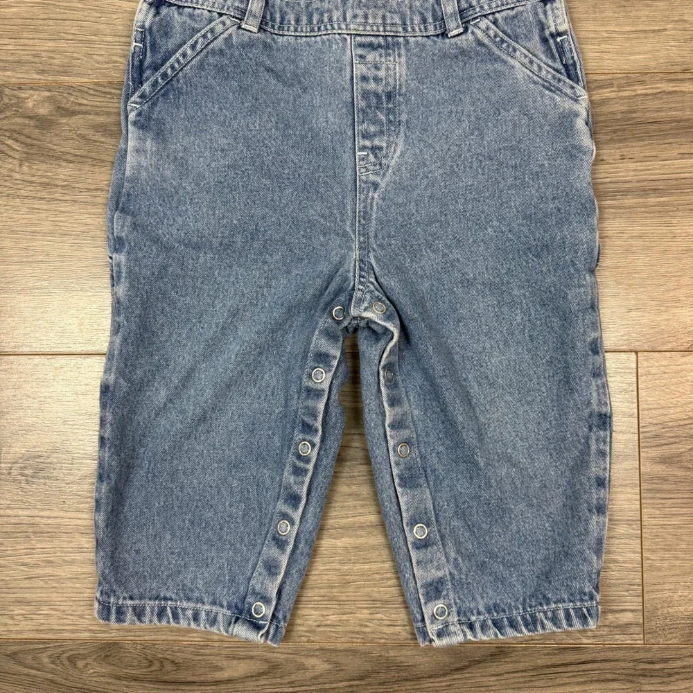 Vintage Old Navy Baby Denim Overalls 18–24M Blue Y2K Carpenter Style Retro